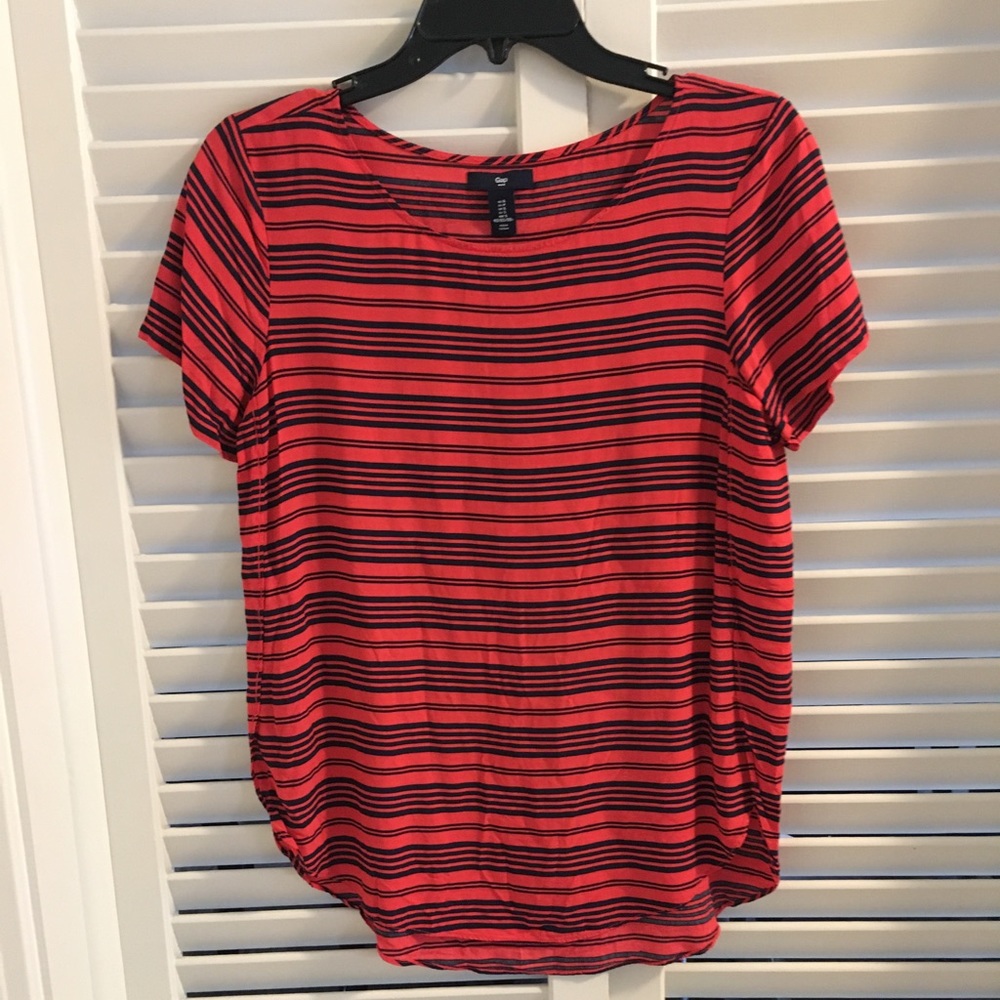 Gap, Red and Navy Striped Top